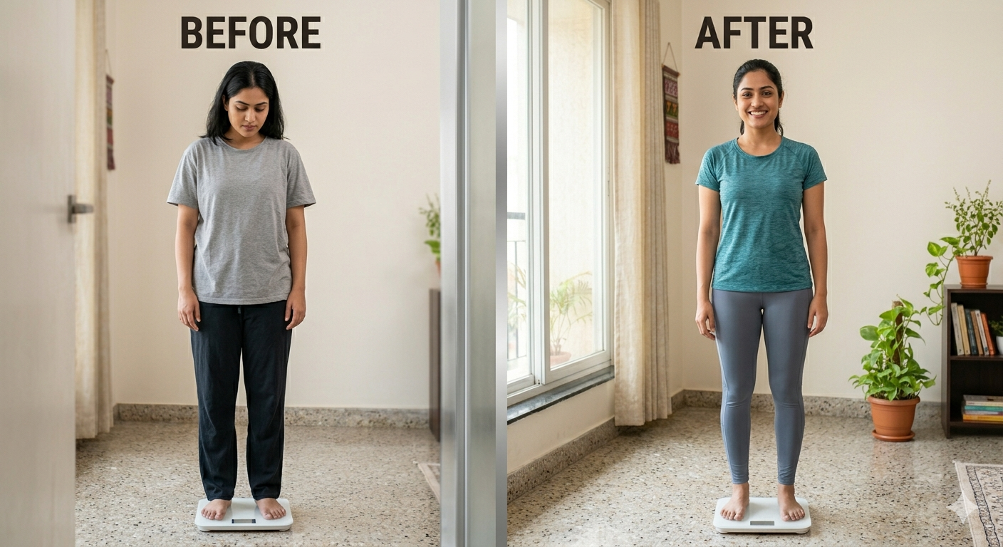 how to lose 5kg in 1 month transformation before after